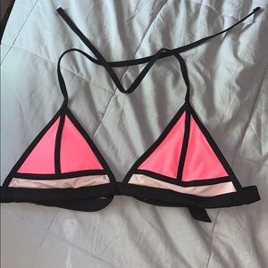 pink triangle bikini top